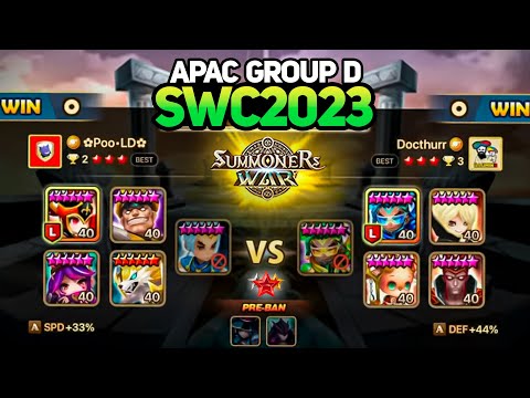 DOCTHURR vs POOLD (BO3). SWC2023 APAC Preliminary Group D Day 1 - Summoners War