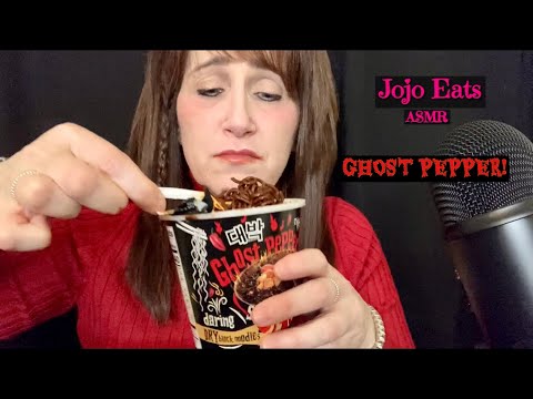 ASMR GHOST PEPPER NOODLES & REESE’S ICE CREAM | I WANT MY TASTE & SMELL BACK!  (Eating sounds)