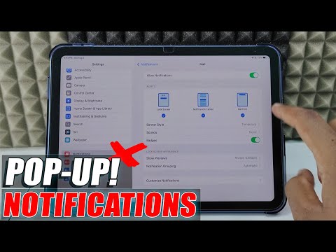 how to turn off pop up notifications on ipad?