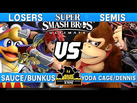 Smash Ultimate Losers Semis - SAUCE/Bunkus (Roy / DDD) vs Yoda Cage/Dennis (DK / Bayo) - CNB 192