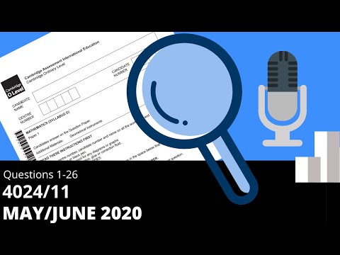 O-Level Math D May June 2020 Paper 1 4024/11