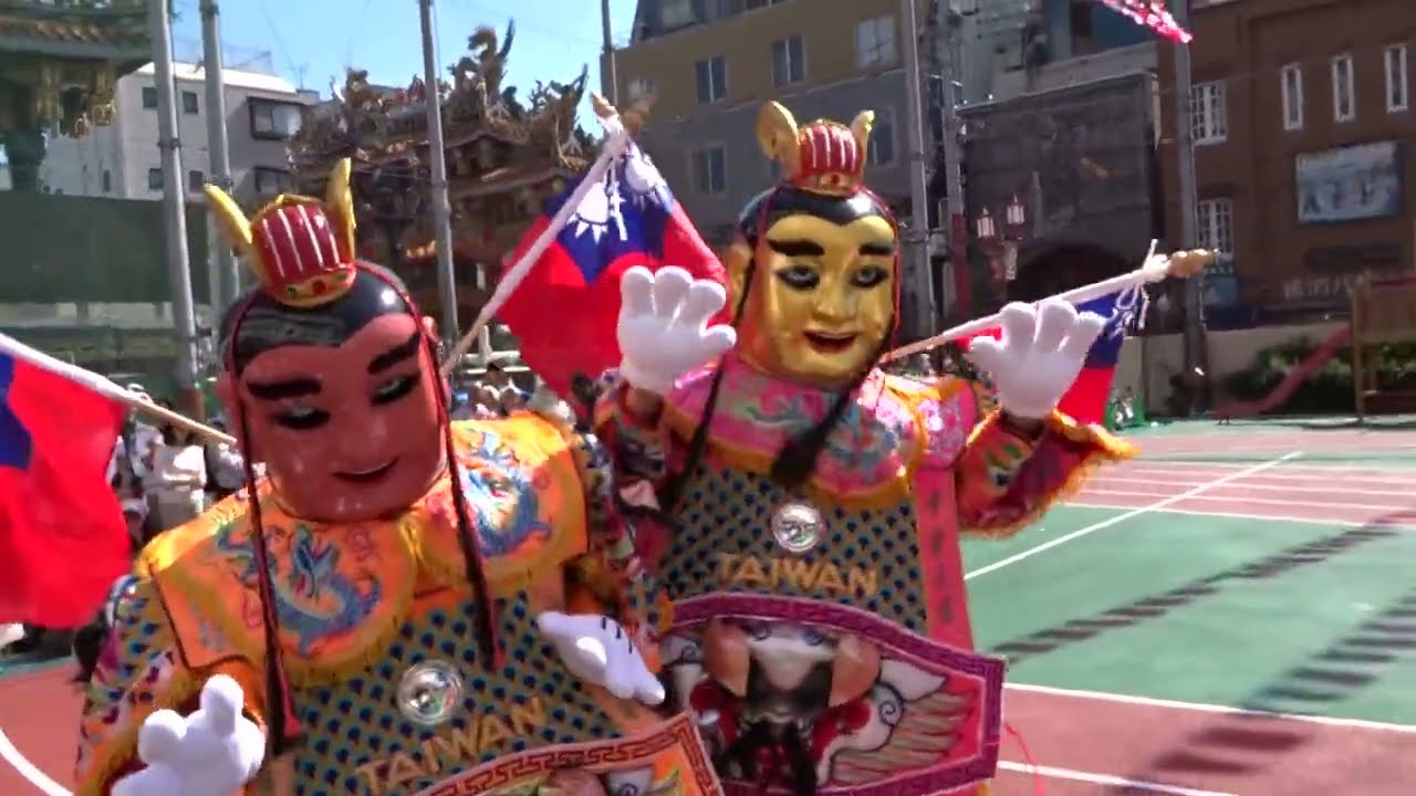 台湾の民俗芸能  電音三太子（でんおんさんたいし）with the background music of Dancing Hero　2025年10月10日　於横浜中華学院　