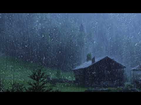 Rain Sounds for Sleeping   Sound of Heavy Rainstorm & Thunder in the Misty Forest At Night