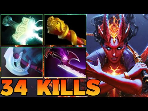 34 Kills QOP Dota 2 Mid Lane Beast Best Queen Of Pain Dota 2 Gameplay Guide Build 7.39 7.40