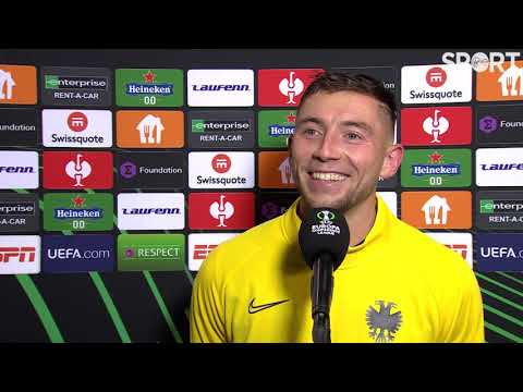 Maximilian Vittek reacts to his winner as Vitesse beat Tottenham 1-0.