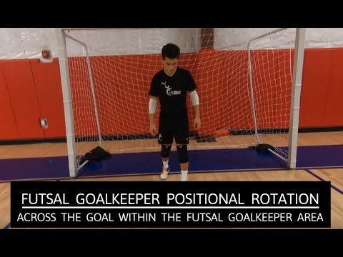 FUTSAL GOALKEEPER POSITIONAL ROTATION ACROSS THE GOAL WITHIN THE FUTSAL GOALKEEPER AREA