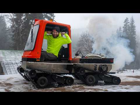 Rare 1970's Snowcat First Start!