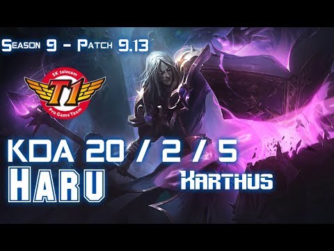SKT T1 Haru KARTHUS vs SYLAS Jungle - Patch 9.13 KR Ranked