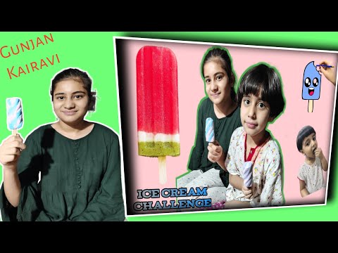 Ice Cream challenge | Gunjan aur Kairavi ne banai drawing | Kids family video | Nava and kids
