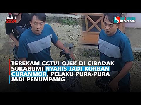 Terekam CCTV! Ojek di Cibadak Sukabumi Nyaris Jadi Korban Curanmor, Pelaku Pura-pura jadi Penumpang
