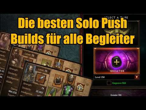 Die besten Solo Push Builds für alle Begleiter