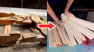 Milling boards from an old pallet, without a planer or jointer