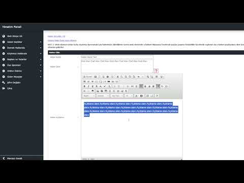 Admin Panel de Haber Ekleme
