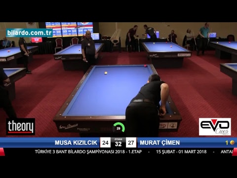 MUSA KIZILCIK & MURAT ÇİMEN Bilardo Maçı - 2018 ERKEKLER 1.ETAP-1. Tur