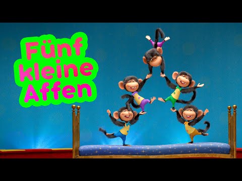 Mascha und der Bär - Fünf kleine Affen 🐒 Die Kinderlieder 🐒