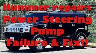 H2 Hummer Repairs Power Steering Pump remove & install