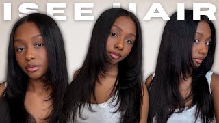 VERY NATURAL Yaki Straight 9x6 T Part Bob Wig | Pre Layered Cut | Ft. ISee Hair