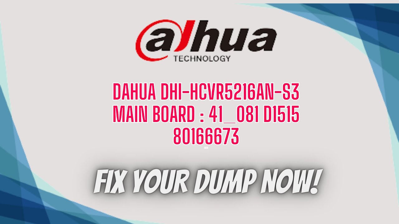 Dahua DVR SPI flash firmware repair video thumbnail