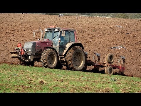 Ploughing with Valtra and Black and White Crows.
