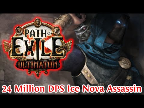 PATH OF EXILE 3.14 - 24 MILLION FULL DPS ICE NOVA ASSASSIN - BUILD SHOWCASE - SUPER SMOOTH GAMEPLAY!