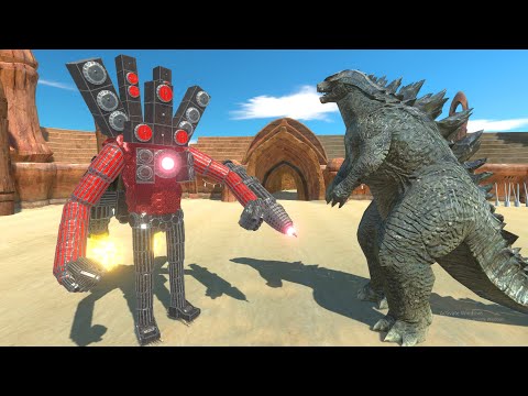 Skibiti Titan Speakerman VS Godzilla 2014 - Animal Revolt Battle Simulator