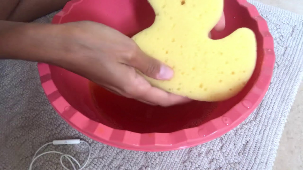 ASMR Soapy Orange Water Sponge Squeezing