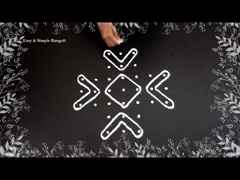 Easy Kambi/Chikku Kolam with 7X3 Dots | Simple Kolam Designs | Easy Rangoli Designs | Muggulu Design Video