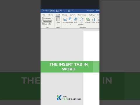 The Insert Tab in Word  #microsoftoffice #tutorial