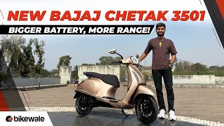 New Bajaj Chetak 3501 WALKAROUND | Bigger Battery, More Range & Features | BikeWale