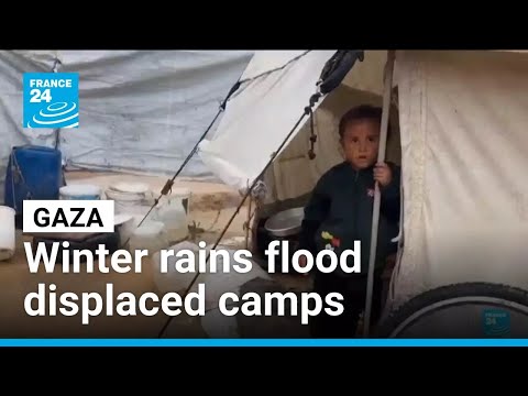 'Shivering from cold and fear': Winter rains flood Gaza camps • FRANCE 24 English