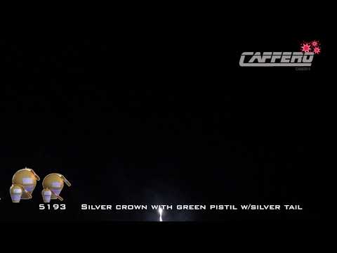 5193 Silver crown with green pistil w silver tail