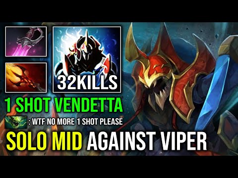 How to Solo Mid Nyx Assassin Against Viper with 14Min Godlike 1 Shot Vendetta Dagon Khanda Dota 2