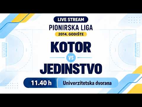 Telemach Pionirska liga: Kotor - Jedinstvo Bemax (27.09) [TRANSMISJA, LIVE]
