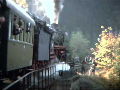 Abschiedsfahrten der Harzbahn. Mit 41 096 durch den Tunnel in Wildemann am 15/16 Oktober 1977