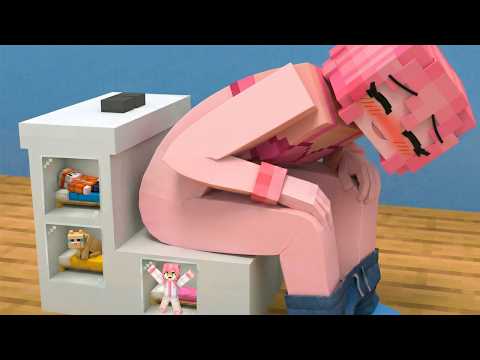 พวกเราสร้างบ้านอยู่ใน ชักโครก ในบ้านของคนยักษ์ !! ( มายคราฟ )