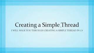 Creating Simple Thread In C#