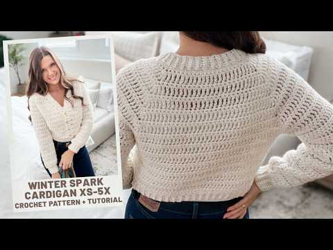 Winter Spark Cardigan Crochet Tutorial | Seamless Top-Down Cardigan