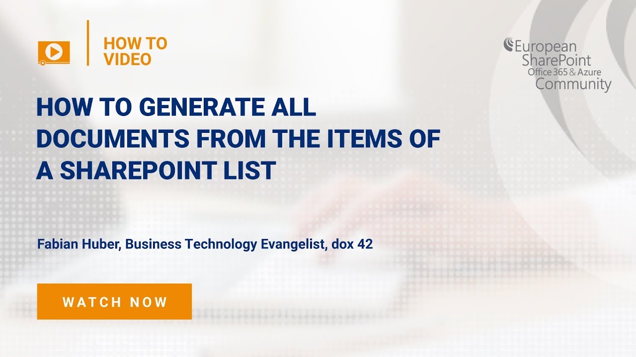 How To Generate all Documents from the Items of a SharePoint List How To Generate all Documents from the Items of a SharePoint List