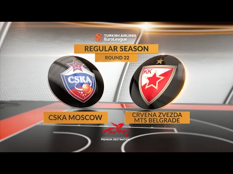 EuroLeague Highlights RS Round 22: CSKA Moscow 102-80 Crvena Zvezda mts Belgrade