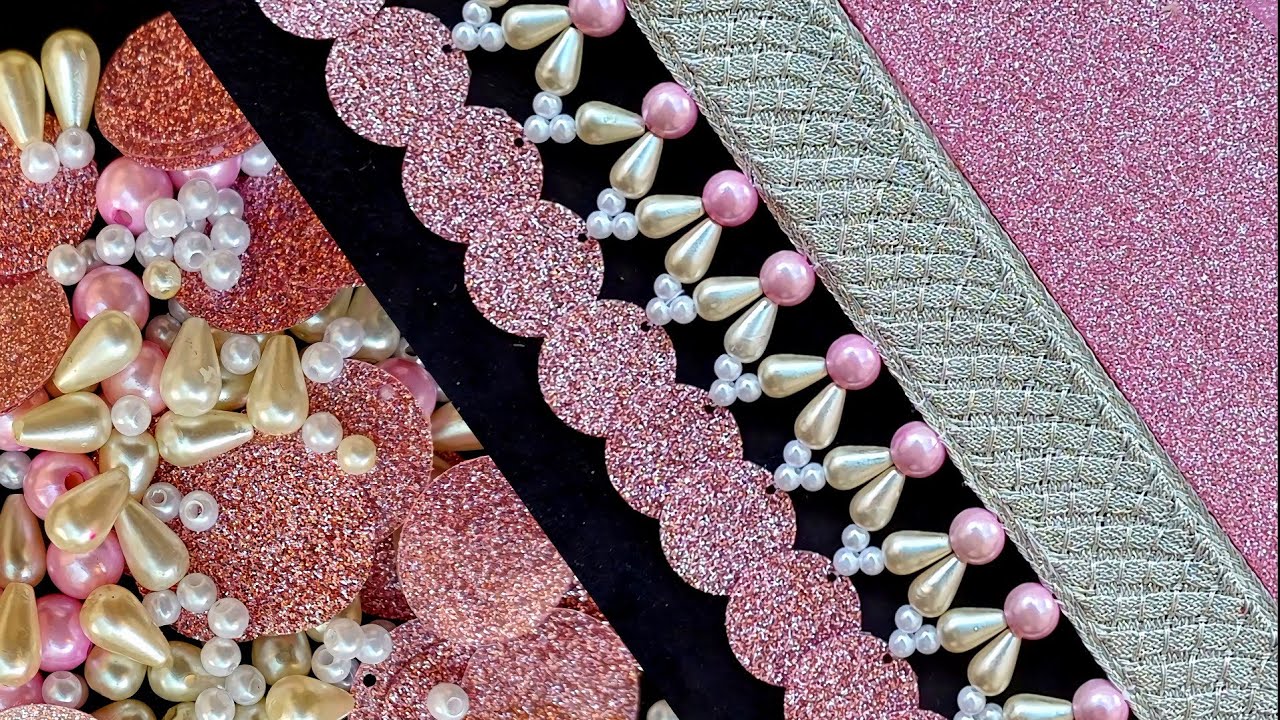 Teaching and designing very beautiful and elegant jewelry embroidery with only four materials.#DIY🩷