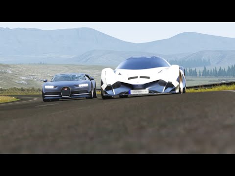 Bugatti Chiron Black Track Edition 1661 HP vs  Devel Sixteen at Highlands