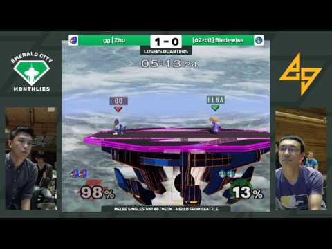 gg | Zhu (Falco) vs. [62-bit] Bladewise (Peach) | SSBM LQF | ECM3