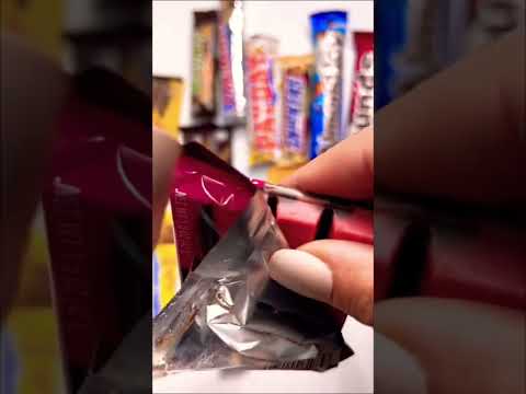 Asmr unwrapping Kit Kat duos strawberry dark chocolate candy bar #shorts satisfying video ￼