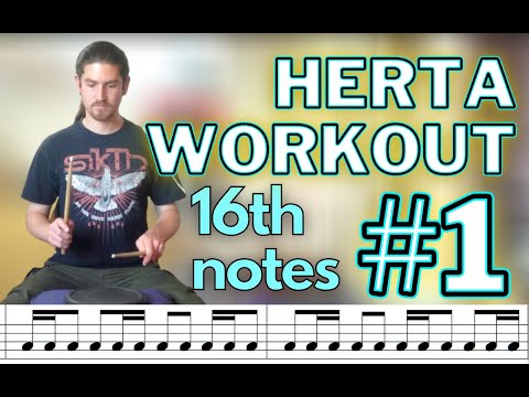 Herta Drum Fill Workout #1 16th note [play along rudiment practice pad routine exercise]