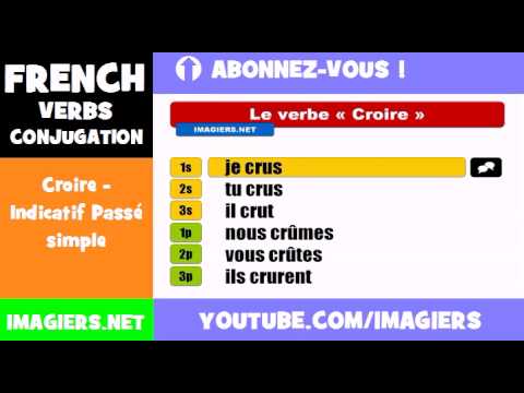 FRENCH VERB CONJUGATION = Croire Indicatif Passé simple