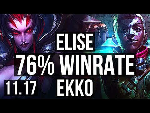 ELISE vs EKKO (JUNGLE) | 76% winrate, 4/0/4 | KR Master | v11.17
