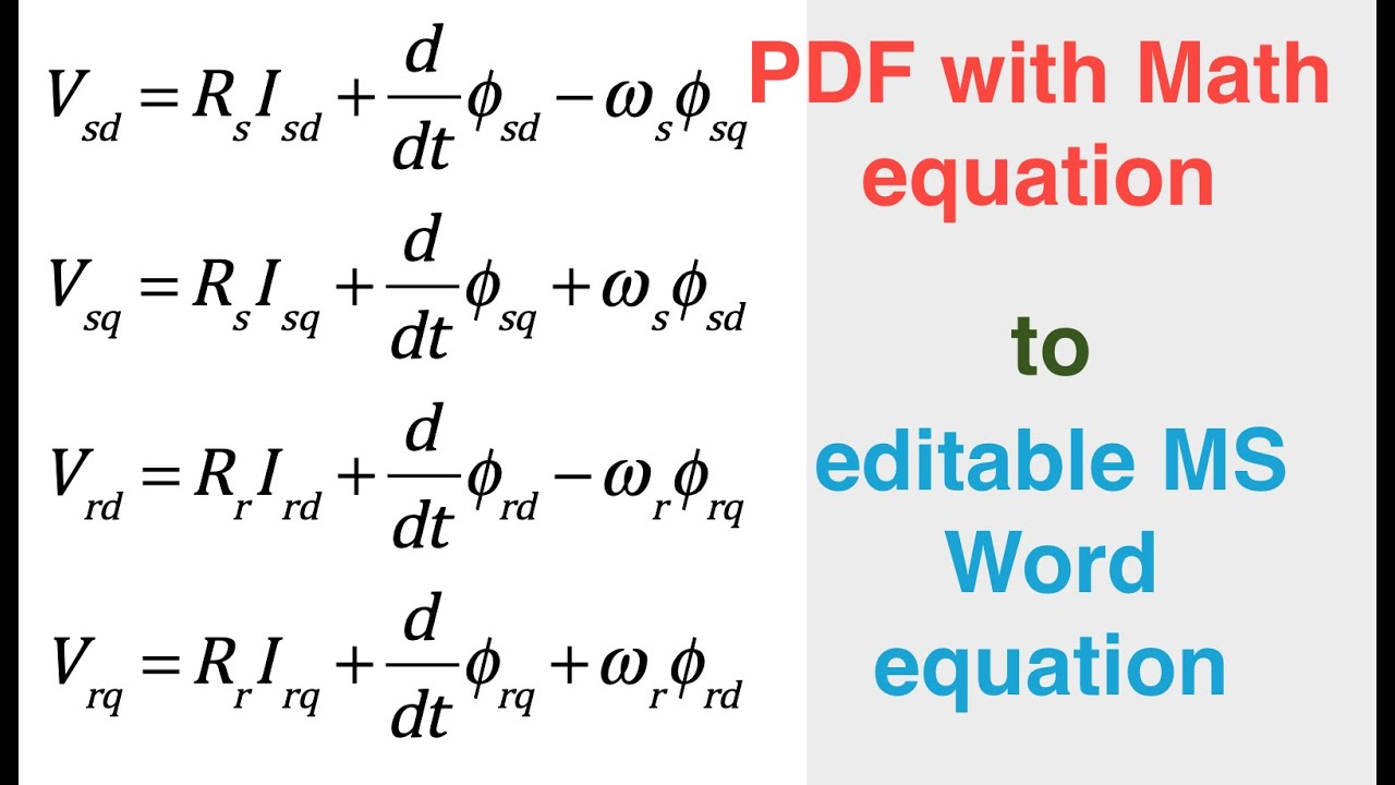 Download How To Convert Pdf With Maths Equations To Editabl
