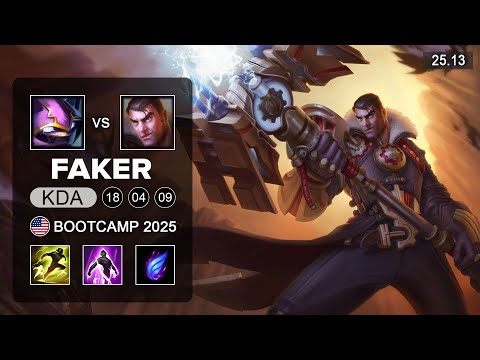 Faker Jayce vs Kennen Top - NA Bootcamp - Patch 25.13 Season 15