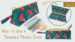 How to make a triangle pencil case | diy triangle pencil pouch | pencil pouch making at home