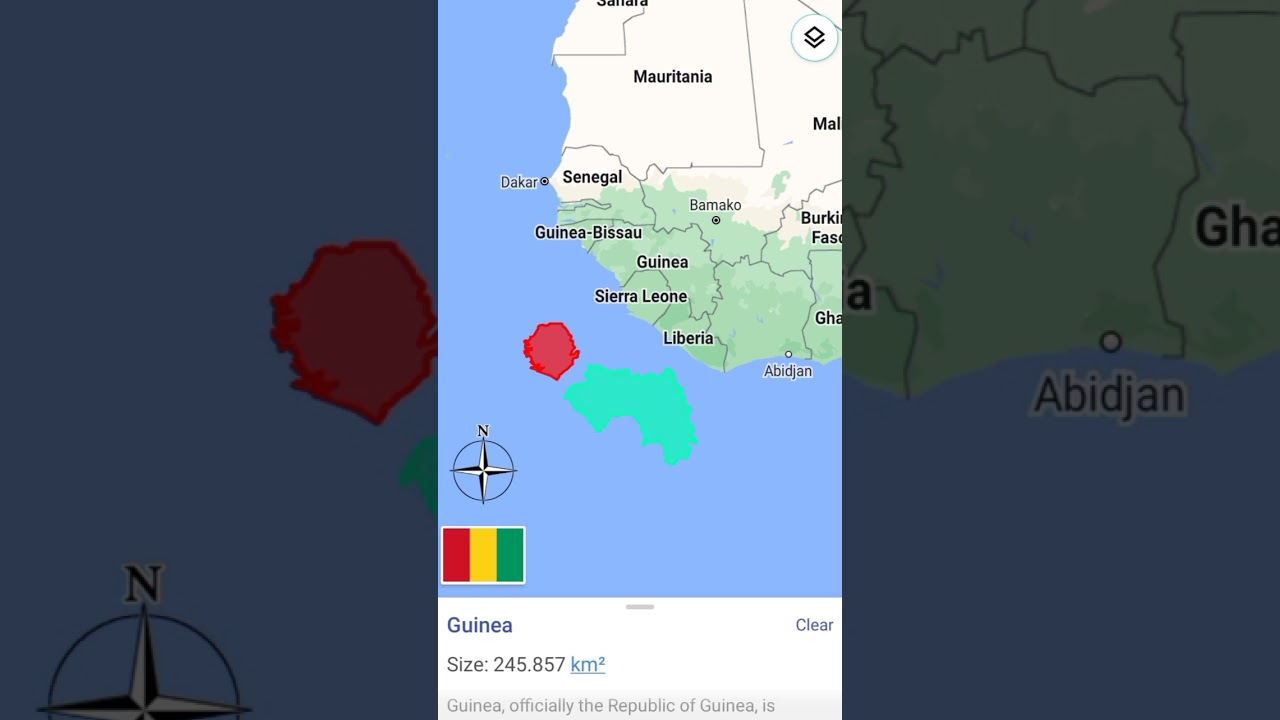 Guinea Vs Sierra Leone land area size comparison #shorts #landarea #country_comparison